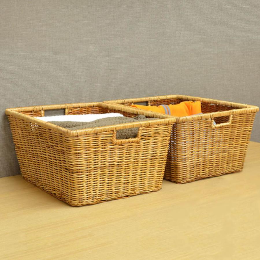 ちどり産業 かご バスケット 収納 約 幅42×奥行33.5×高さ21.5cm ちどり産業 かご バスケット 収納 約 幅42×奥行33.5×高さ21.5cm