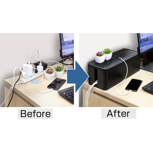 ケーブルボックス コード ケーブル 収納 6口対応 コードボックス 6個セット （ コード収納 ケーブル収納 コードケース ）_10
