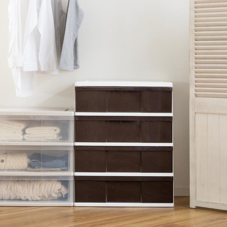 タッパーウェア　ブラウン プラスチック 衣装ケース 4個セット 収納ボックス タッパーウェア ブラウン プラスチック 衣装ケース 4個セット 収納