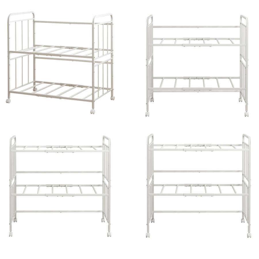布団収納ラック 2段 奥行深型 ノーマルタイプ 奥行68cm （ 布団 シングル 収納 寝具 ラック 台 ワゴン キャスター付き 収納ラック 6段階 高さ調節 押し入れ ）｜interior-palette｜03