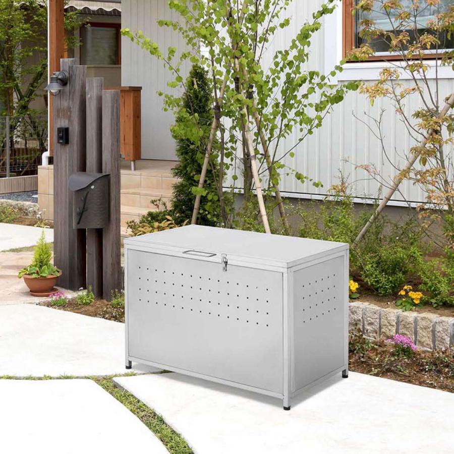 SANKA ゴミ収納庫 屋外用 200L ステンレス保管庫 （ ごみ箱 200