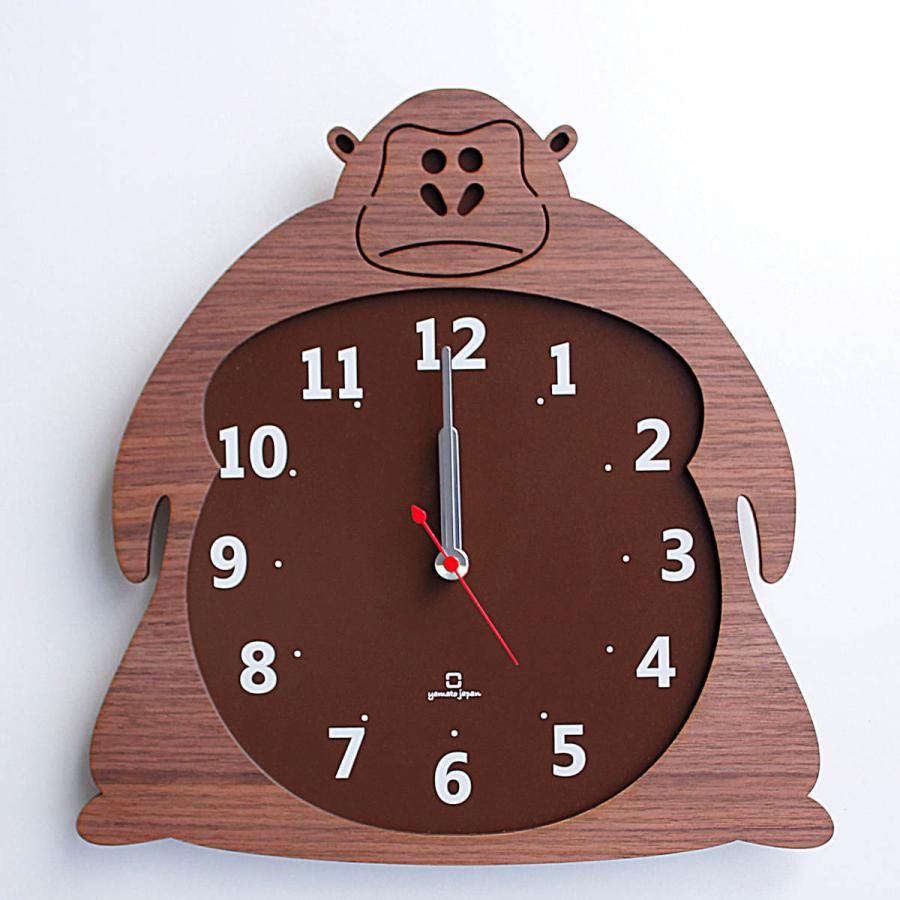 ヤマト工芸 掛け時計 木製 yamato Clock Zoo ゴリラ （ 壁掛け時計
