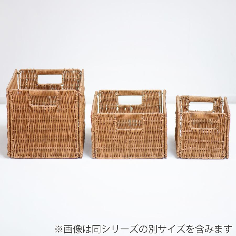 収納ボックス ペイル フェイク 柳 折り畳みバスケット S