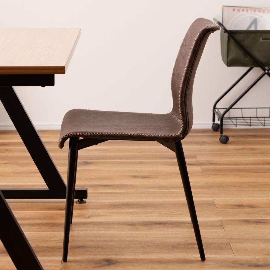 ダイニングチェア 同色2脚セット 座面高45cm ヴィンテージ風 （ レザー