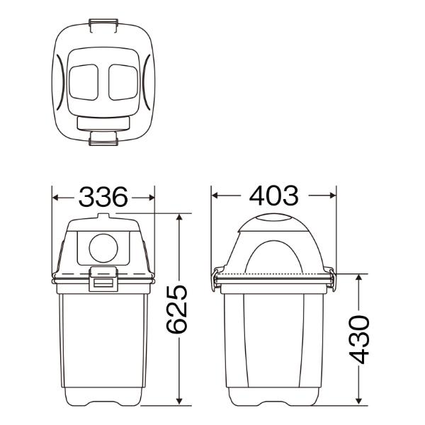 屋内用ゴミ箱 業務用ダストボックス 35L 透明エコダスター 再生プラスチック製 （ コンドル 山崎産業 ゴミ箱 ダストボックス 分別 樹脂製 ごみ箱 ）｜interior-palette｜09