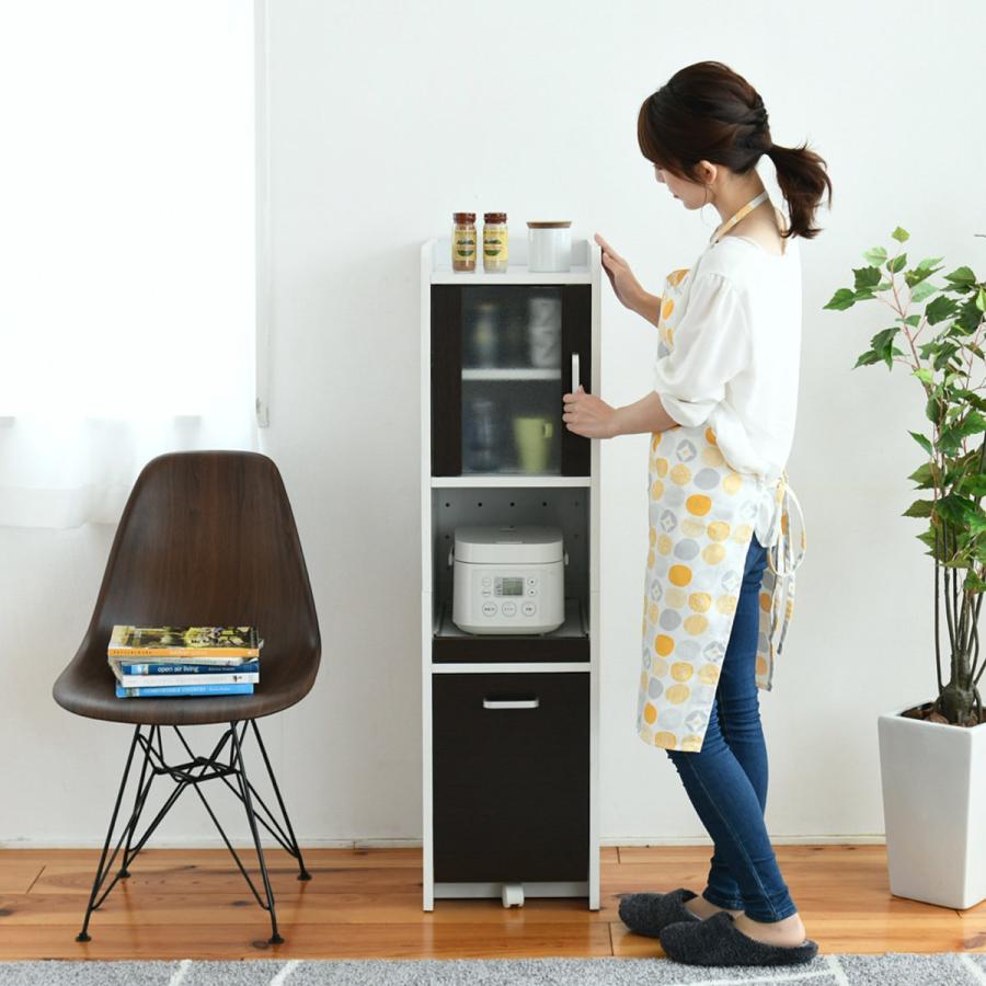 キッチンラック 食器棚 ストッカー付 すき間収納 高さ120cm キッチンラック 食器棚 ストッカー付 すき間収納 高さ120cm