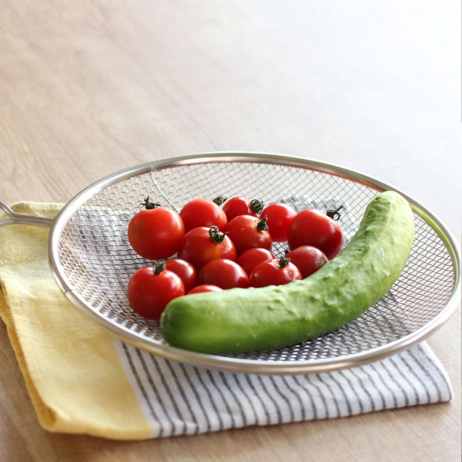 カンダ 盆ザル 27cm リング付き 食洗機対応 ステンレス製 日本製 平