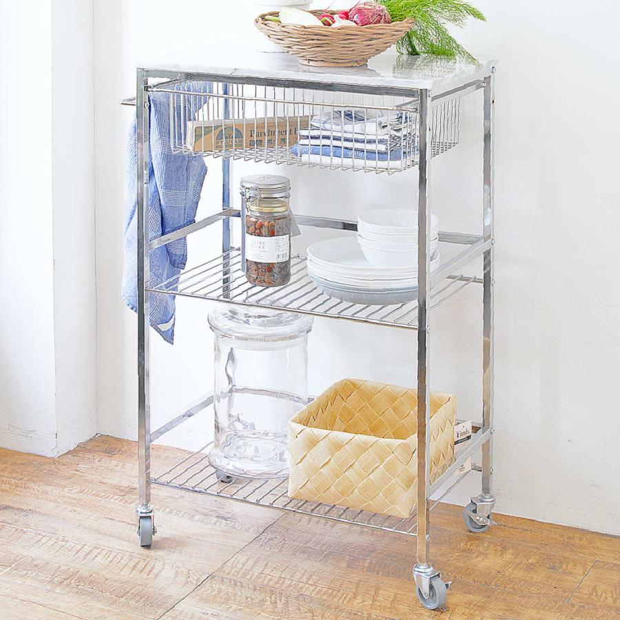 アスプルンド マーブルトップトローリー L キャスター付き キッチンワゴン ASPLUND（アスプルンド） キッチンワゴン マーブルトップトローリー L