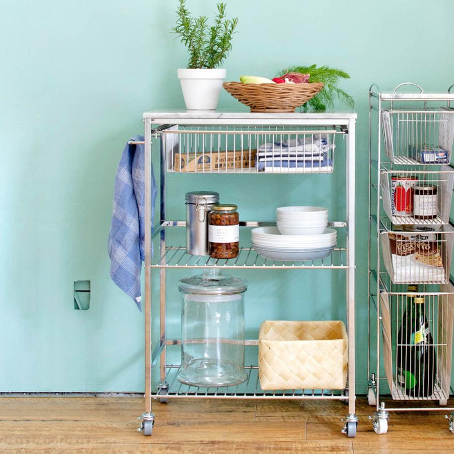 アスプルンド マーブルトップトローリー L キッチンワゴン キャスター付き ASPLUND（アスプルンド） キッチンワゴン マーブルトップトローリー L