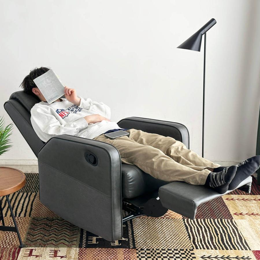 東馬 ソファ 1人掛け リクライニング 幅70cm 座面高47cm リクライナー