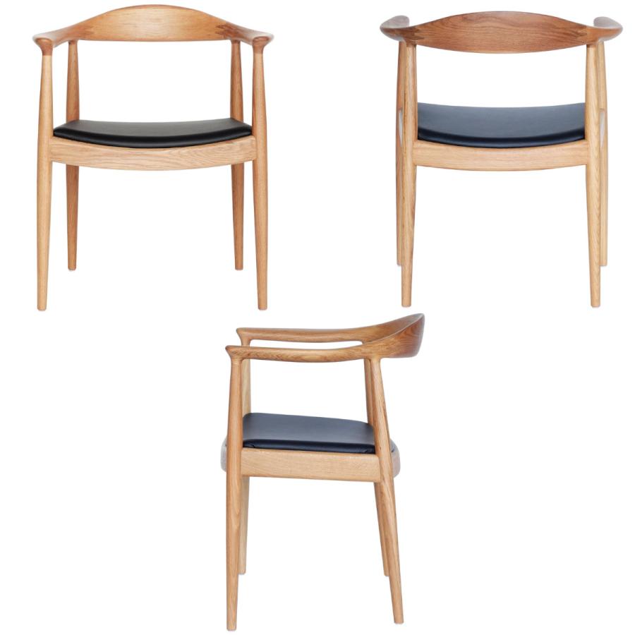 ダイニングチェア 肘付 座面高47cm 本革 オーク ザ・チェア （ リ