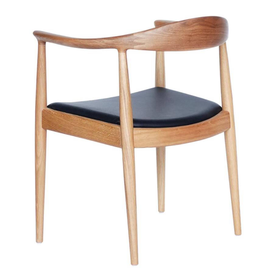 ダイニングチェア 肘付 座面高47cm 本革 オーク ザ・チェア （ リ