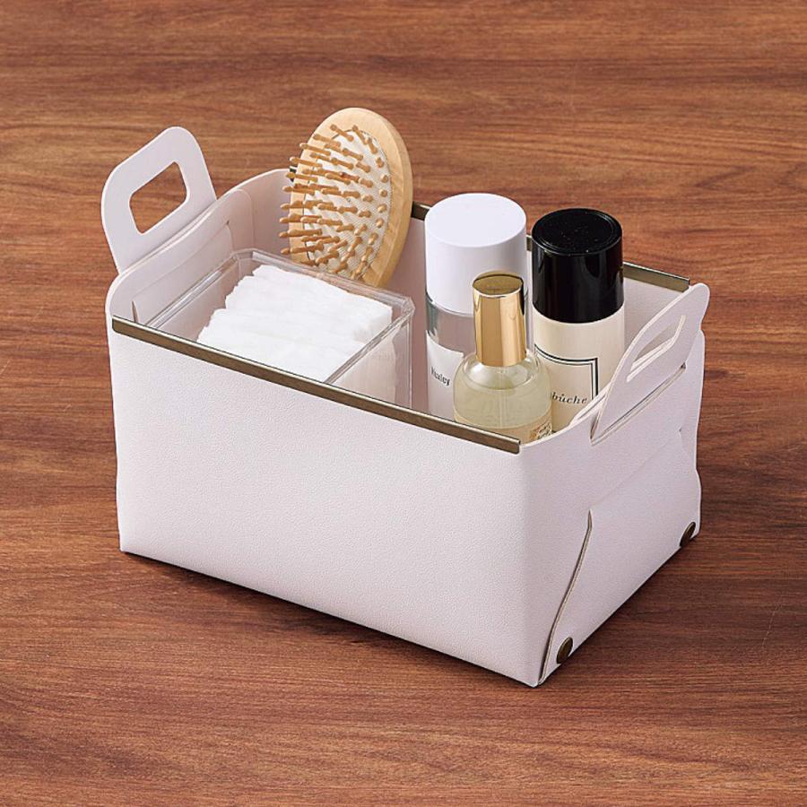 ロエベ　ノベルティ　収納ボックス　小物入れ パール金属 収納ボックス フェイクレザー CUBEケース S 小物収納