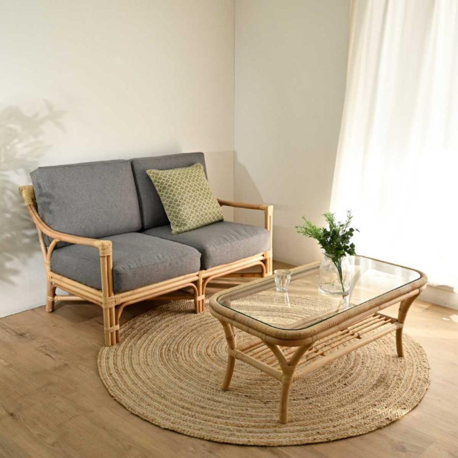 センターテーブル ラタン 幅100cm ガラス天板 完成品 Breeze センターテーブル ラタン 幅100cm ガラス天板 完成品 Breeze