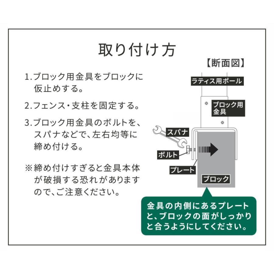 ブロック用 支柱用 15cm ラティス フェンス用 4個 （ 部品 金具 固定 固定用 パーツ ラティス用 フェンス ブロック 取り付け 【超硬チップ】 ）