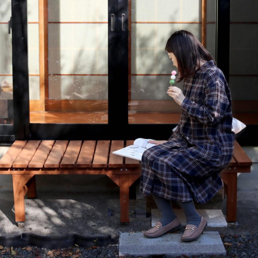 ユニット縁台ベンチ hiyori 幅154.5 奥行55 （ ガーデンデッキ ベンチ