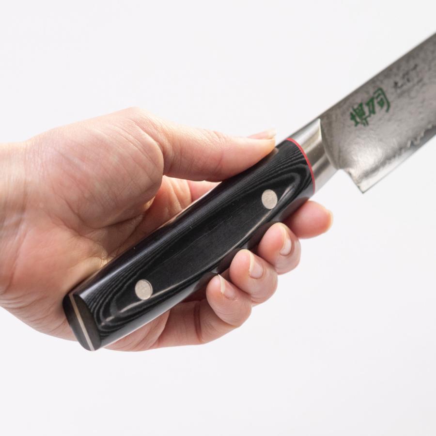 筋引包丁 21cm 九間丁 ダマスカス鋼割込 黒マイカルタ 堺刀司