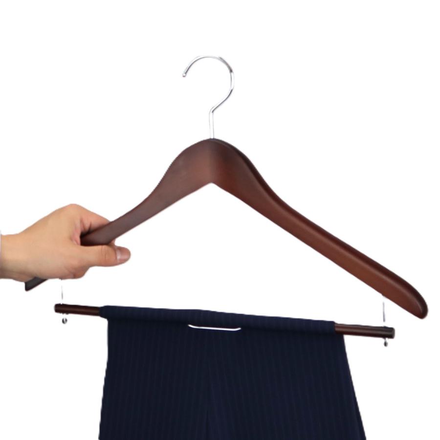 サワフジ ハンガー 木製ハンガー 10本組 （ スーツハンガー 木製