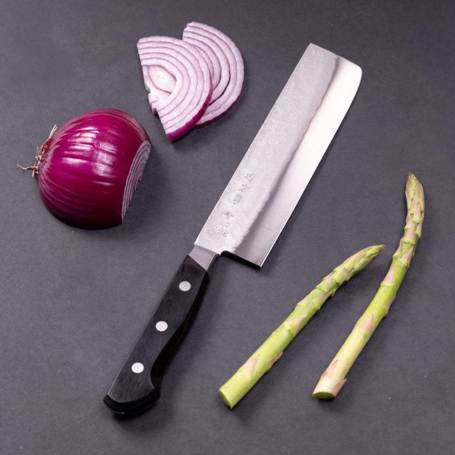 堺刀司　菜切包丁　青鋼　165mm 菜切包丁 16cm 青鋼鍛造本割込 堺刀司 日本製 （ 包丁 菜切り包丁 野菜