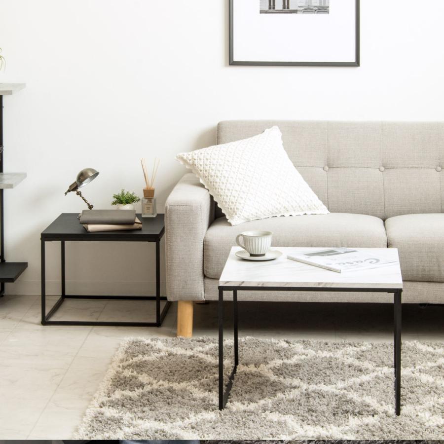 センターテーブル ネストテーブル 幅55cm 幅45cm マーブルホワイト