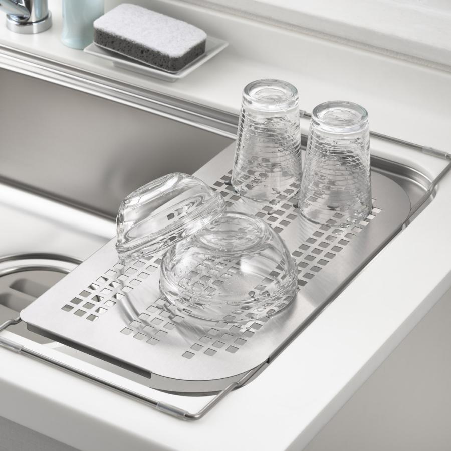 ヨシカワ 水切りラック Hi！ シンクにフィットする調理台プレート