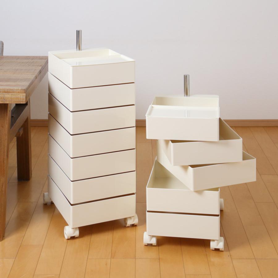 宮武製作所 マルチワゴン 幅32cm Pluna（プルーナ） 7段 回転式トレー