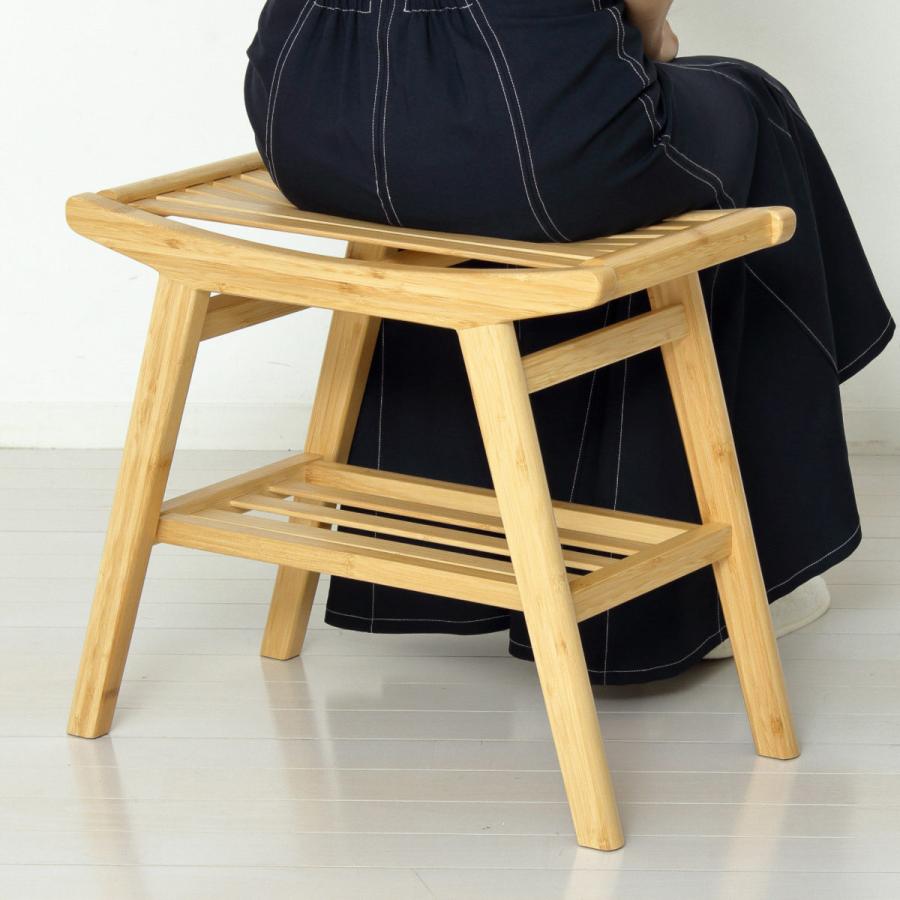 クロシオ スツール 高さ44cm Bamboo （ 竹製 椅子 背もたれなし チェア