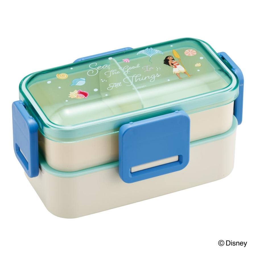 弁当箱 600ml 抗菌2段ふわっと弁当箱 モアナ （ モアナと伝説の海 ランチボックス 食洗機対応 レンジ対応 二段 抗菌 ドーム型 4点ロック 日本製 ）