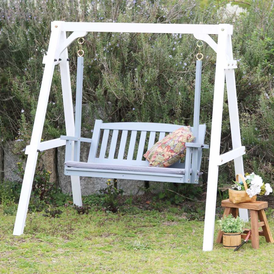 ベンチ 天然木製スウィングベンチ Elan エラン （ ブランコ 木製 屋外  