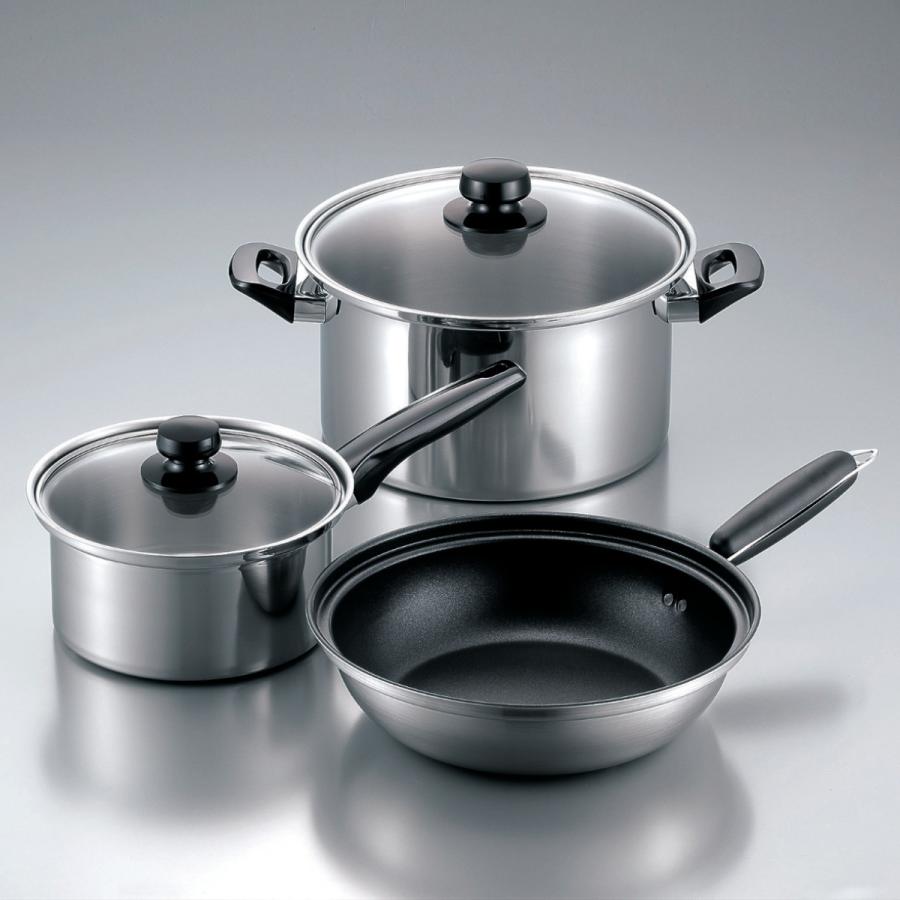 フライパン 鍋 3点セット IH対応 エレックマスターライト ミエール