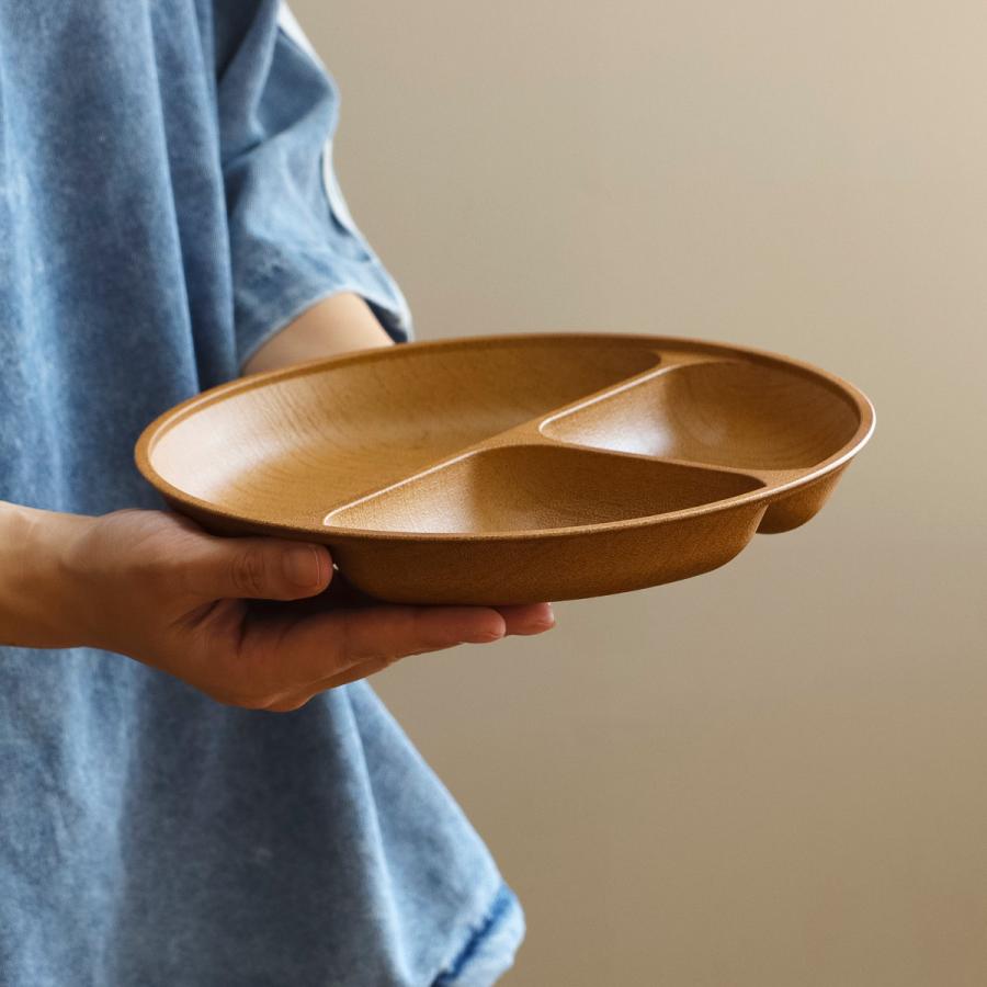 カノー ランチプレート Woody 抗菌 すくえる丸ランチプレート （ 電子