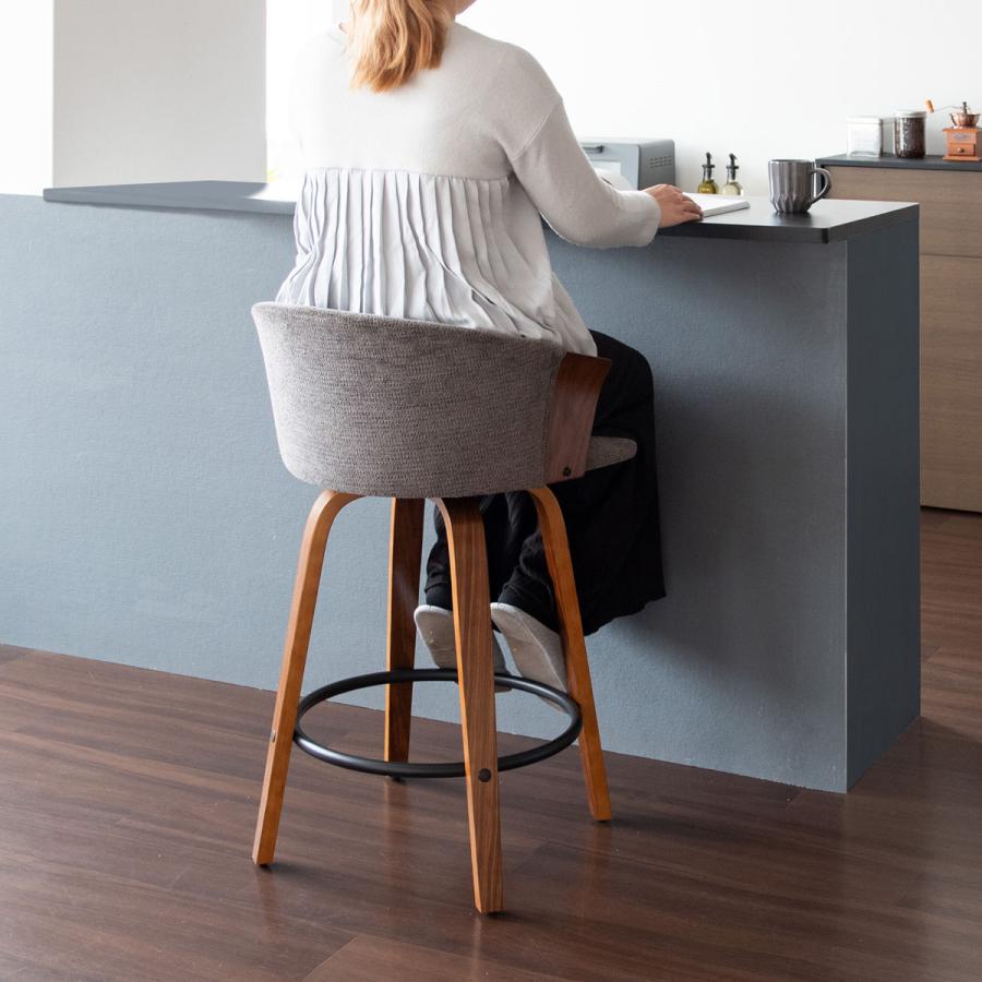 宮武製作所 カウンターチェア 回転式 座面高65cm バーチェア Litas