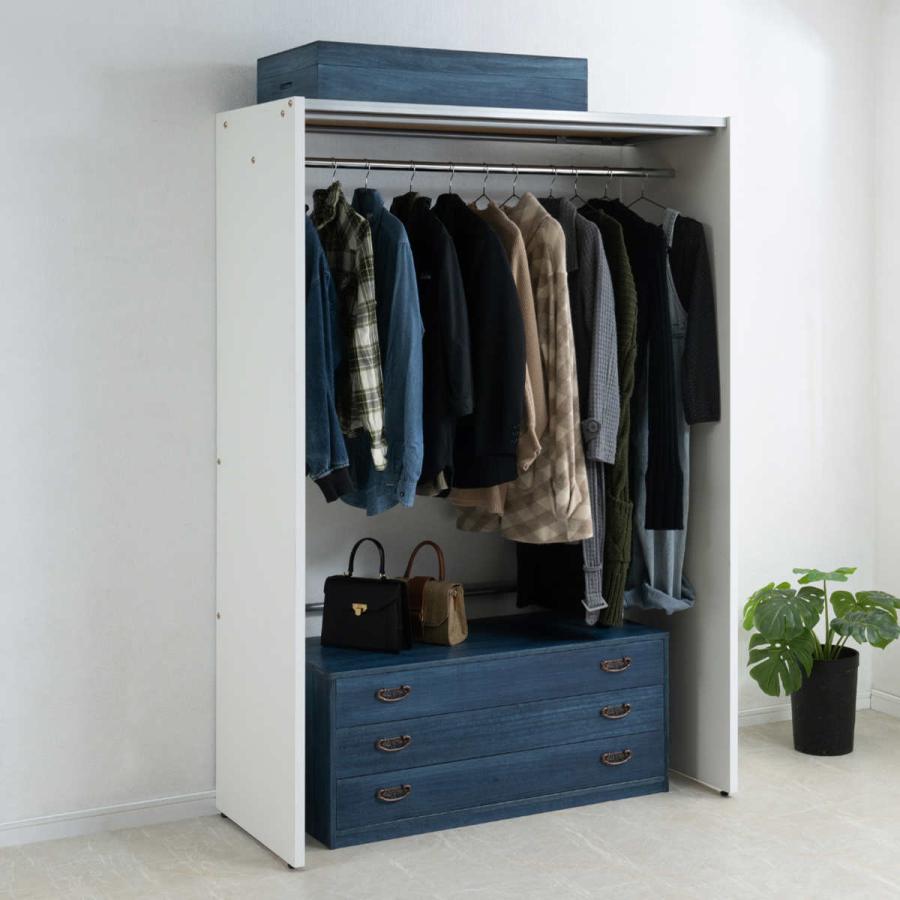 桐 衣装ケース 幅74cm 藍染め デニム 日本製 （ 桐箱 天然木 藍