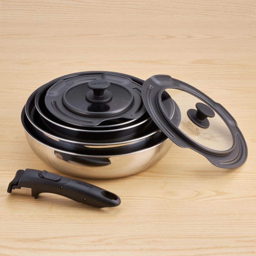 THERMOS（サーモス） 取っ手のとれるフライパン8点セット IH対応 着脱