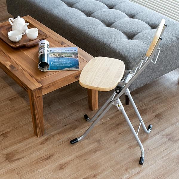 ルネセイコウ 折りたたみ椅子 高さ調節 6段階調節 リリィチェア 木製