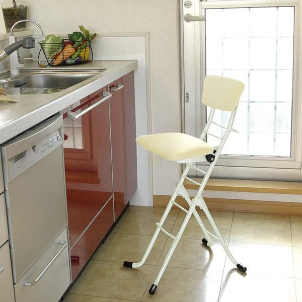 折りたたみ椅子 高さ調節 6段階調節 リリィチェア クッションタイプ スチール ブラックフレーム （ カウンターチェア ハイチェア 椅子 日本製 ）｜interior-palette｜19