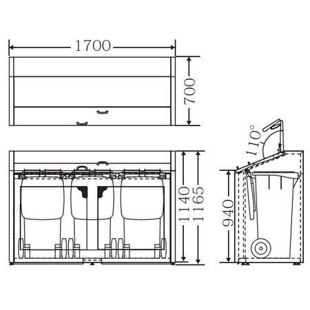 （法人限定） ゴミ保管庫　ダストパーキング　DP-BK-1100CL （ゴミ集積用　山崎産業 ）｜interior-palette｜03