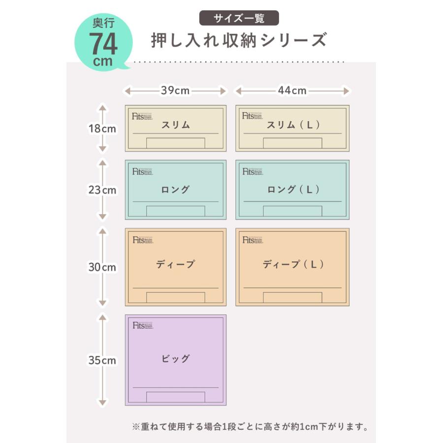 収納ケース Fits フィッツ フィッツケース ディープL 引き出し プラスチック 3個セット （ 収納 衣装ケース 押入れ収納 積み重ね 幅44 奥行74 高さ30 天馬 ）｜interior-palette｜11