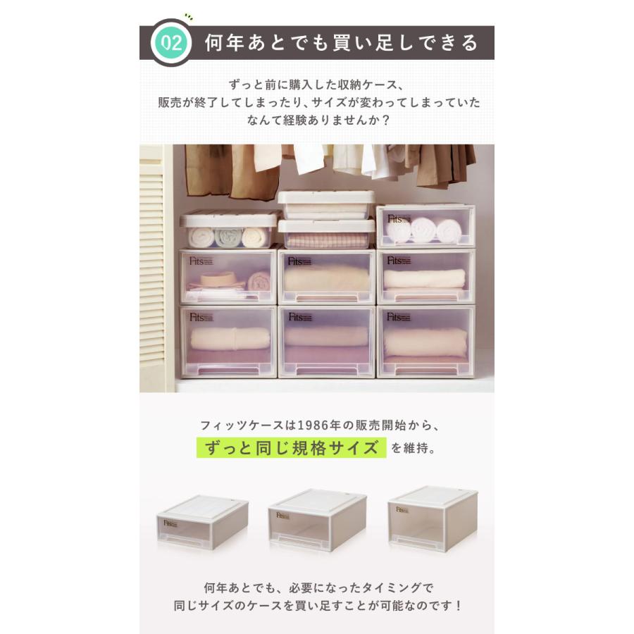 収納ケース Fits フィッツ フィッツケース スリム 引き出し プラスチック （ 収納 衣装ケース 押入れ収納 積み重ね 幅39 奥行74 高さ18 天馬 日本製 ）｜interior-palette｜05