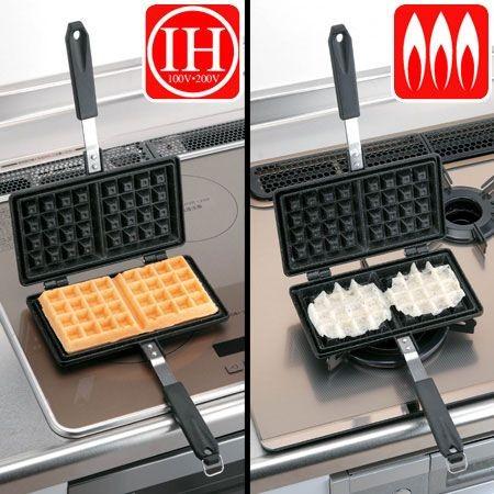 ワッフルメーカー ベルジャンワッフルメーカー IH対応 フッ素樹脂加工 
