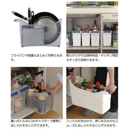 シンク下ストッカー キャスター付き ハンドル付き プラスチック製 キッチン収納 収納ストッカー 収納ケース キッチンラック 整理ケース インテリアパレットヤフー店 通販 Yahoo ショッピング