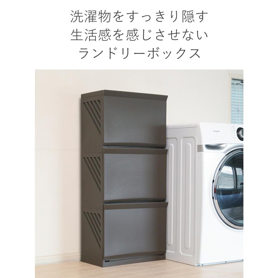 平和工業 ランドリーボックス Clevan 3段 ランドリーラック 洗濯かご