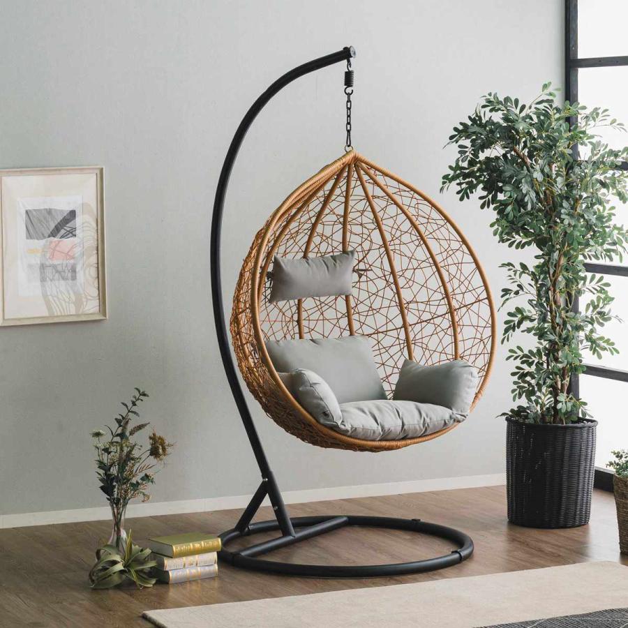 ラタン製 ハンギングチェア ハンモック モロッコ　籐　天然生活 ハンギング ラタンチェア｜天然素材のやさしさに包まれる、吊り下げ式