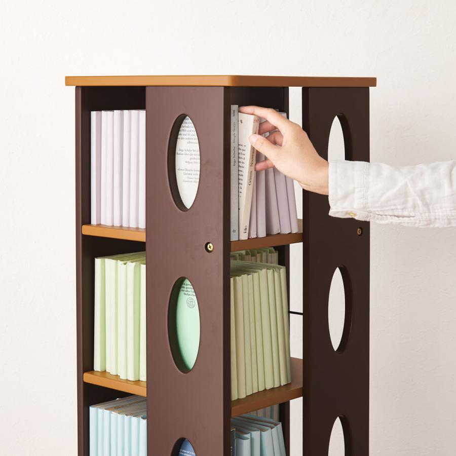 回転式 コミックラック 5段 高さ120cm コミック本約200冊収納 完成品