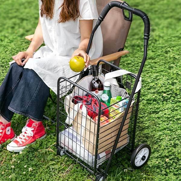 Tacaof ショッピングカート 折りたたみ 4輪 大容量 おしゃれ シンプル