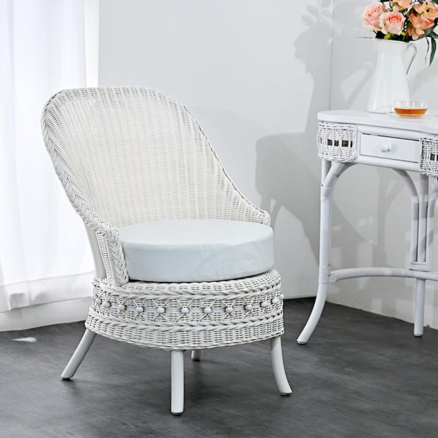 籐 ソファ 幅55cm シングルソファ 1人掛け ラタン製 fiore （ 白家具 