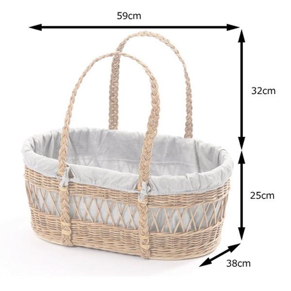 rattan 籐 布カバー付 Natural キャリーバスケット 幅49cm ラタン