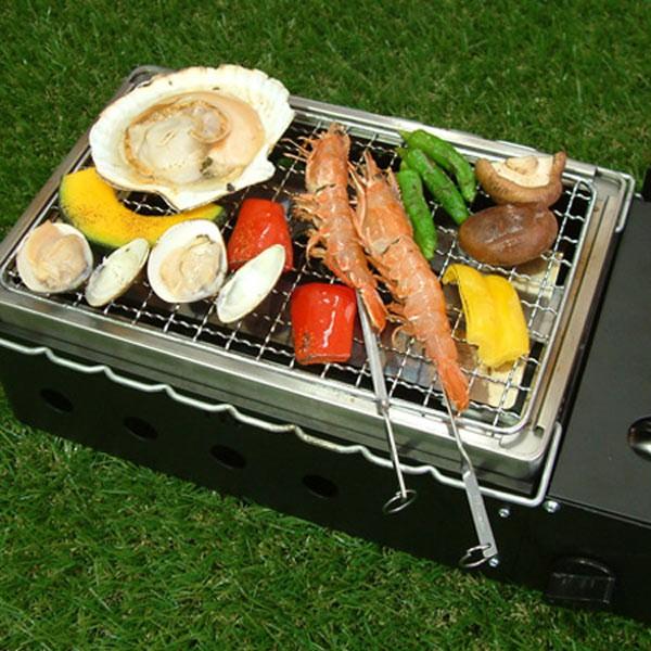 カセットコンロ 焼きまへんか 網焼き・串焼き・プレート焼き 1台で3役