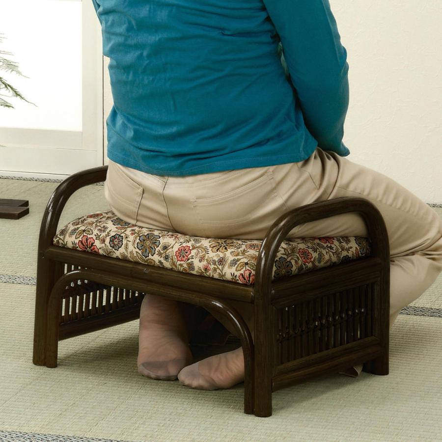 今枝商店 籐 らくらく座椅子 ロータイプ 座面高24cm （ 正座椅子