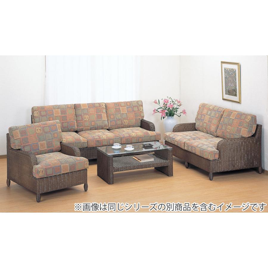 今枝商店 籐 ソファ 3人掛け クッション付 幅200cm （ 家具 ソファー